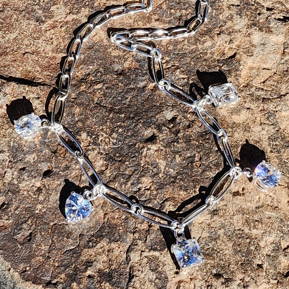 Sterling Silver CZ Big Bold Bling Necklace